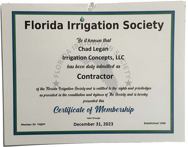 Florida Irrigation Society Contractor Naples Fort Myers